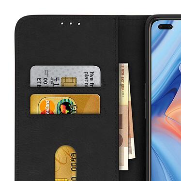 Avizar Étui Oppo Reno 4 Protection avec Porte-carte Fonction Support Noir pas cher