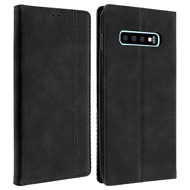 Avizar Housse Samsung Galaxy S10 Etui Folio Porte-cartes Fonction Support - Noir