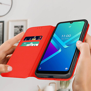 Avis Avizar Housse pour Wiko Y82 Clapet Portefeuille Fonction Support Vidéo  Rouge