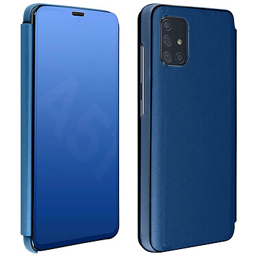 Avizar Housse Samsung Galaxy A51 Clapet Effet Miroir Support Vidéo Bleu