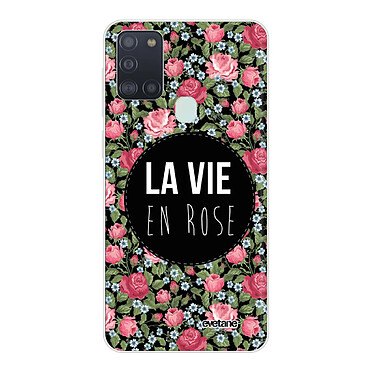 Evetane Coque Samsung Galaxy A21S 360 intégrale transparente Motif La Vie en Rose Tendance