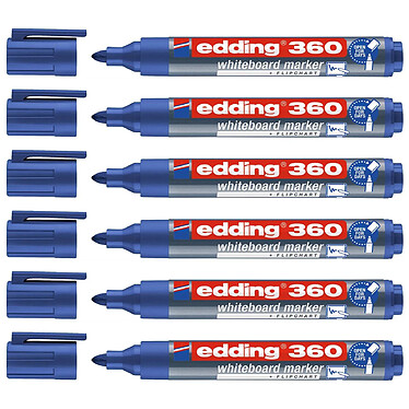 EDDING Marqueur pour Tableaux Blancs 360 Bleu Pointe Ronde 1,5-3 mm x 6