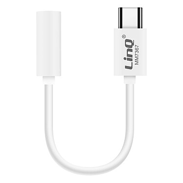 LinQ Adaptateur Audio USB C vers Jack 3.5mm Compatible commande vocale Blanc pas cher