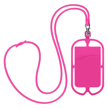 Avizar Coque Cordon Universelle pour Smartphone avec Porte-carte  Fuchsia