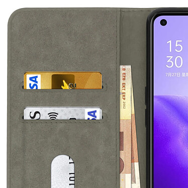 Avizar Étui pour Oppo Reno 5 5G Clapet Portefeuille Support Vidéo  Gris pas cher