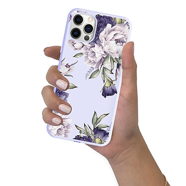 LaCoqueFrançaise Coque iPhone 12/12 Pro Silicone Liquide Douce lilas Pivoines Violettes pas cher