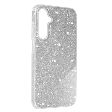 Avizar Coque pour Samsung Galaxy A25 5G Paillette Silicone Semi rigide Fin Argent