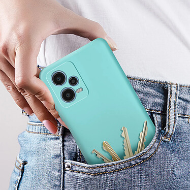 Avizar Coque pour Xiaomi Redmi Note 12 5G Silicone Semi-rigide Finition Douce au Toucher Fine  Turquoise pas cher