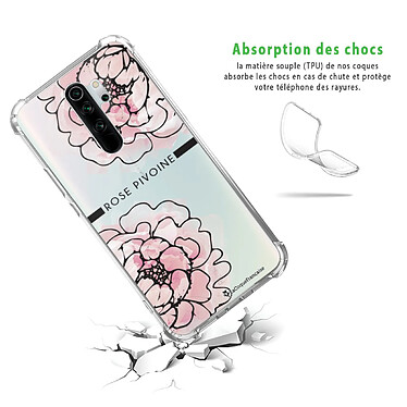 Avis LaCoqueFrançaise Coque Xiaomi Redmi Note 8 Pro anti-choc souple angles renforcés transparente Motif Rose Pivoine