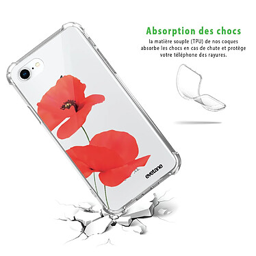 Avis Evetane Coque iPhone 7/8/ iPhone SE 2020 anti-choc souple angles renforcés transparente Motif Coquelicot