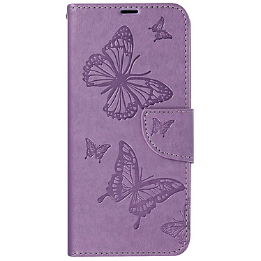 Avizar Étui pour Samsung A35 5G Portefeuille Papillon avec Dragonne Violet