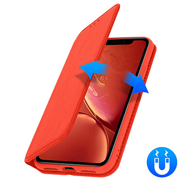 Avizar Housse Apple iPhone XR Étui Folio Portefeuille Fonction Support Rouge pas cher