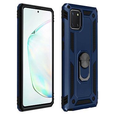 Avizar Coque Samsung Galaxy Note 10 Lite Antichoc Bi-matière Bague Support bleu nuit