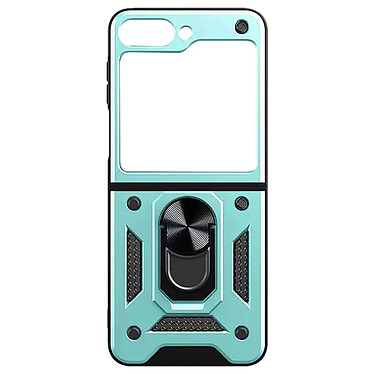 Avizar Coque pour Samsung Z Flip 5 Hybride Antichoc Fine Bague Métallique Support  Vert pâle