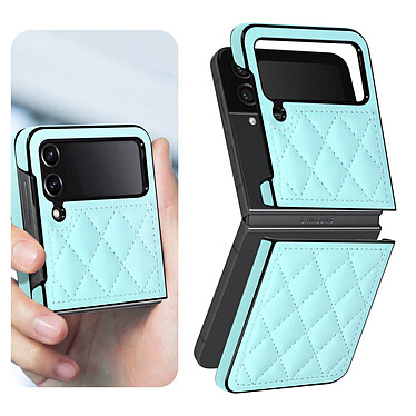 Avis Avizar Coque pour Samsung Z Flip 4 Rhombique Rigide Série Rhombus Chic  bleu clair