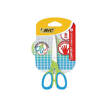 BIC Ciseaux COMFORT Anneaux souples 13 cm pour gaucher