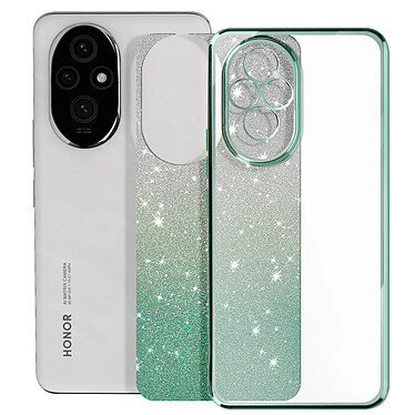 Avizar Coque pour Honor 200 Motif Paillette Dégradé Silicone Caméra Protégée Vert