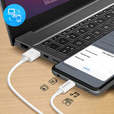 Acheter Fairplay Câble de Charge USB vers USB-C 1 Mètres Charge + Synchro  Blanc