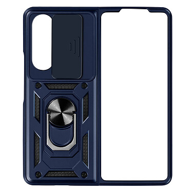 Avizar Coque Antichoc pour Samsung Galaxy Z Fold 5 Cache Caméra Coulissant Bague Bleu