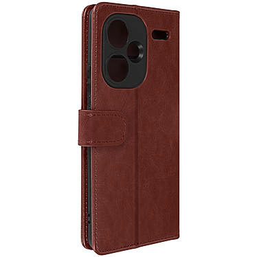 Avizar Étui pour Xiaomi Redmi Note 13 Pro Plus Porte-carte Support Vidéo  Marron