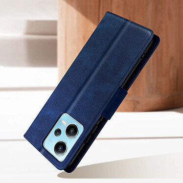 Avizar Étui Portefeuille Bleu  pour Xiaomi Redmi Note 12 5G et 4G série Bara Soft Leather, Support Vidéo pas cher