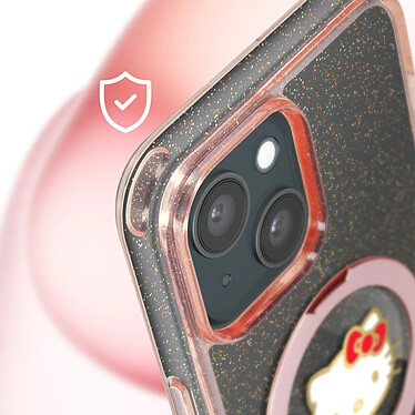 Acheter HELLO KITTY Coque MagSafe pour iPhone 15 Pailletée Fonction Support Vidéo Rose Poudré