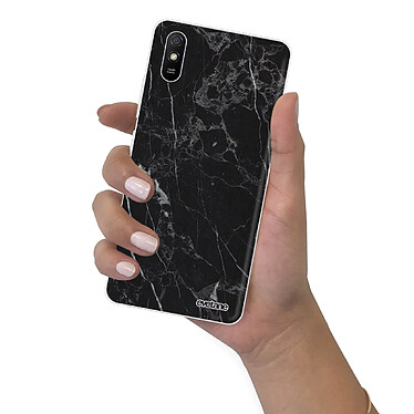 Evetane Coque Xiaomi Redmi 9A 360 intégrale transparente Motif Marbre noir Tendance pas cher