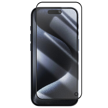 Force Glass Verre Trempé pour iPhone 15 Pro Max Antichoc Bord 3D Renforcé Noir