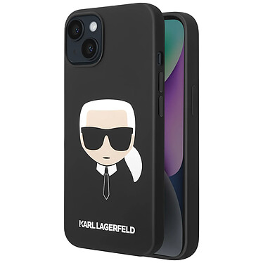 Karl Lagerfeld Coque pour iPhone 14 Plus Silicone Gel Bords Rehaussés Noir