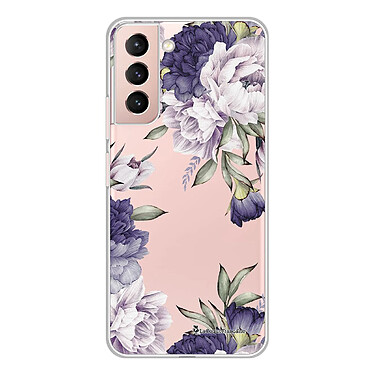 LaCoqueFrançaise Coque Samsung Galaxy S21 Plus 5G 360 intégrale transparente Motif Pivoines Violettes Tendance