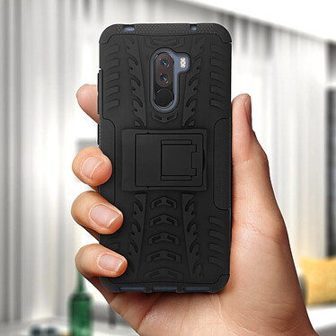 Avis Avizar Coque Pocophone F1 Antichocs Silicone + Polycarbonate Support intégré Noir