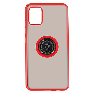 Avizar Coque Samsung Galaxy A51 Bi-matière Bague Métallique Fonction Support rouge