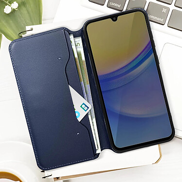 Acheter Avizar Étui pour Samsung Galaxy A15 5G Clapet Double Poche Fonction Support Bleu Nuit