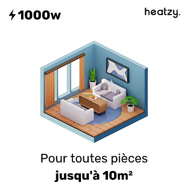 Chauffage électrique Wifi - inertie fluide - 1000W - blanc - Heatzy pas cher