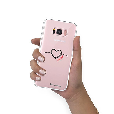 LaCoqueFrançaise Coque Samsung Galaxy S8 360 intégrale transparente Motif Coeur Noir Amour Tendance pas cher