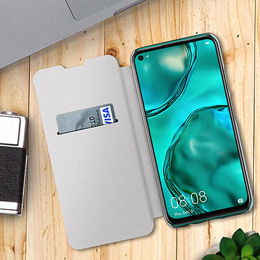 Avis Avizar Housse Huawei P40 Lite Étui Portefeuille Intégral Clapet Porte-carte Blanc