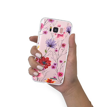 Evetane Coque Samsung Galaxy S8 360 intégrale transparente Motif Fleurs Multicolores Tendance pas cher