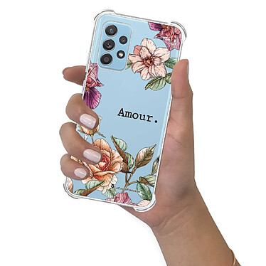 LaCoqueFrançaise Coque Samsung Galaxy A52 Silicone antichocs Solides coins renforcés  transparente Motif Amour en fleurs pas cher