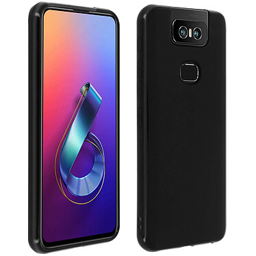 Avizar Coque Asus ZenFone 6 Silicone Gel Flexible Résistant Ultra fine - Noir