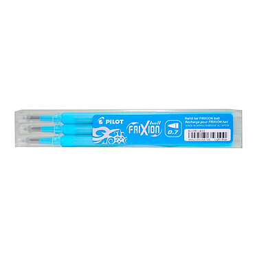 PILOT Set de 3 Recharges friXion Ball (BLS-FR7) Turquoise x 12