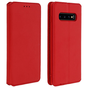 Avizar Housse Samsung Galaxy S10 Étui Folio Porte-carte Fonction Stand - Rouge