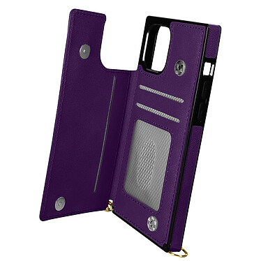 Avizar Coque Cordon iPhone 11 Pro avec Porte-cartes Support Vidéo Lanière violet foncé