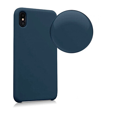 Avis Evetane Coque iPhone X/XS Silicone liquide Bleu Marine + 2 Vitres en Verre trempé Protection écran Antichocs