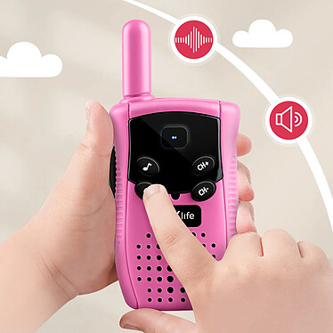 Avis Maxlife Talkies Walkies Junior 3 Canaux de Communication Portée 300 mètres Bleu / Rose