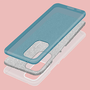 Avis Avizar Coque pour Samsung Galaxy A53 5G Paillette Feuille Amovible Silicone Semi-rigide  bleu