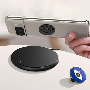 Popsockets PopGrip Design Evil Eye pour Smartphone, Bague et Support Universel Bleu pas cher