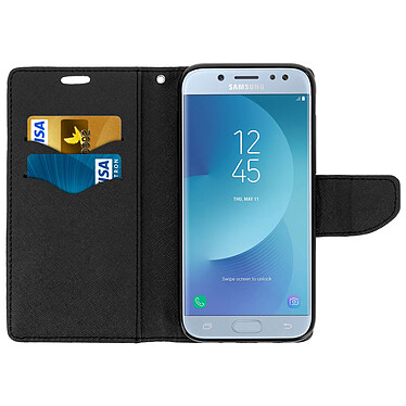 Avis Avizar Housse Galaxy J5 2017 Etui Folio Portefeuille Protection Clapet Noir + Dragonne