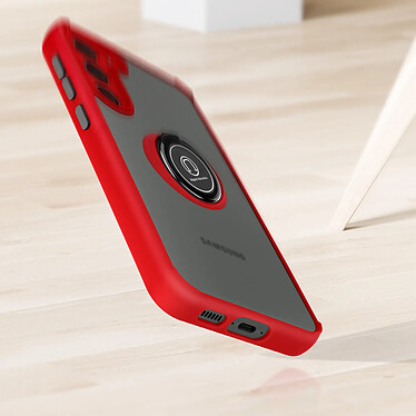 Avizar Coque pour Samsung Galaxy S23 Plus Bi-matière Bague Métallique Support Vidéo  Rouge pas cher