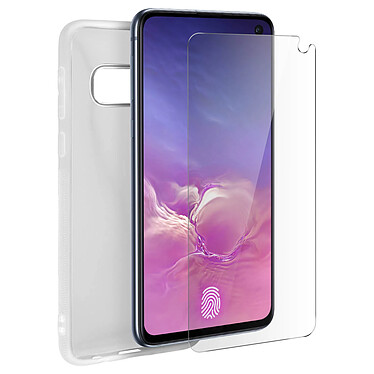 Avizar Coque Samsung Galaxy S10e Silicone Gel + Film Ecran Verre Trempé transparent pas cher