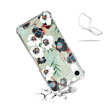 Acheter LaCoqueFrançaise Coque iPhone Xr anti-choc souple angles renforcés transparente Motif Fleurs vert d'eau